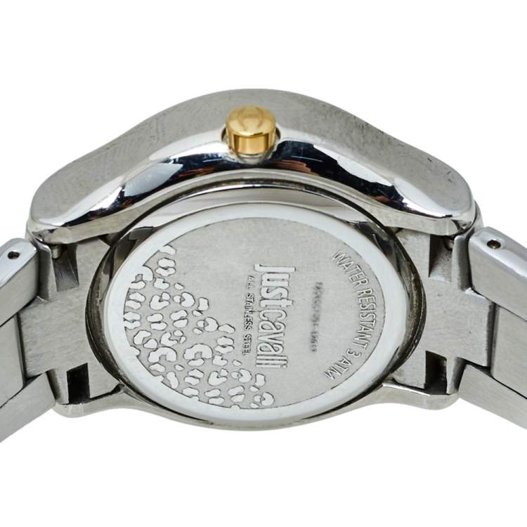 Pre Owned Just Cavalli Silver Two Tone Stainless Steel 7253587501 Milady Women's Wristwatch 34MM