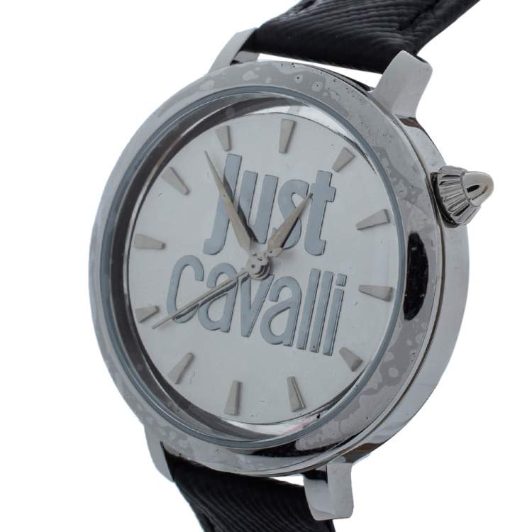 مملوكة مسبقًا Just Cavalli White Stainless Steel Logo JC1L007L0015 Women's Wristwatch 34MM