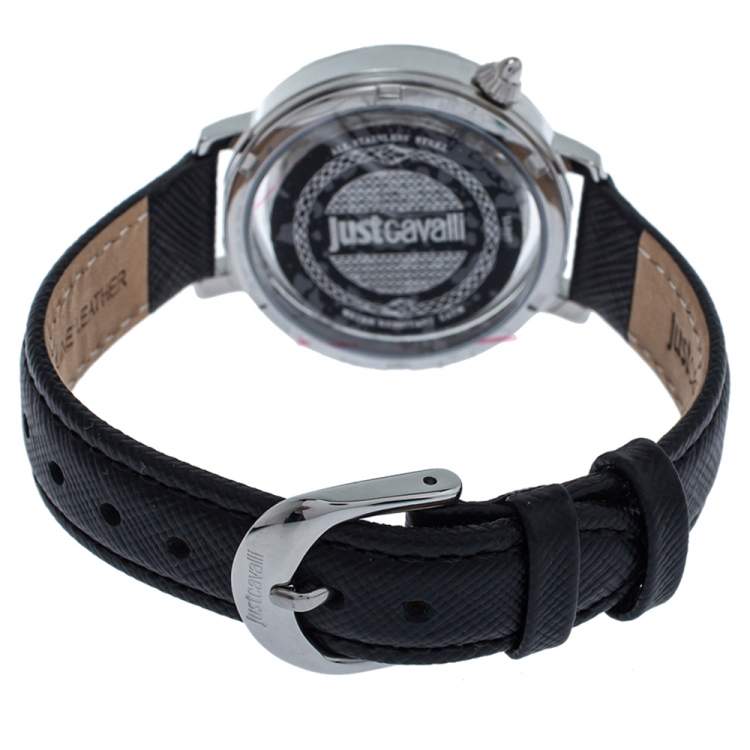 مملوكة مسبقًا Just Cavalli White Stainless Steel Logo JC1L007L0015 Women's Wristwatch 34MM