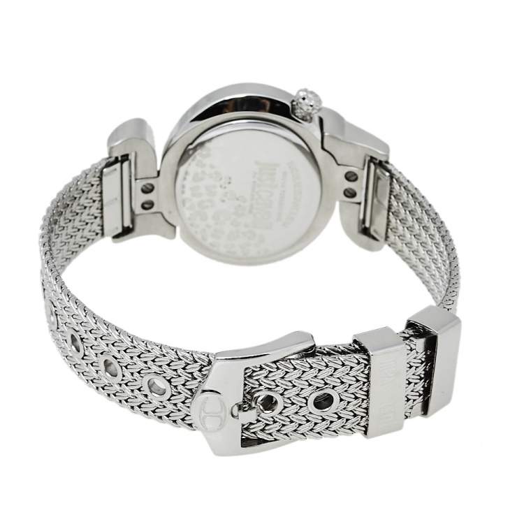 Pre Owned Just Cavalli Silver Stainless Steel Sin R7253591503 Women's Wristwatch 35 mm