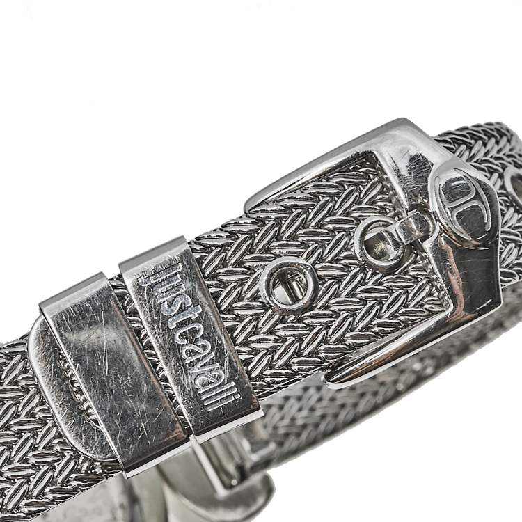 Pre Owned Just Cavalli Silver Stainless Steel Sin R7253591503 Women's Wristwatch 35 mm