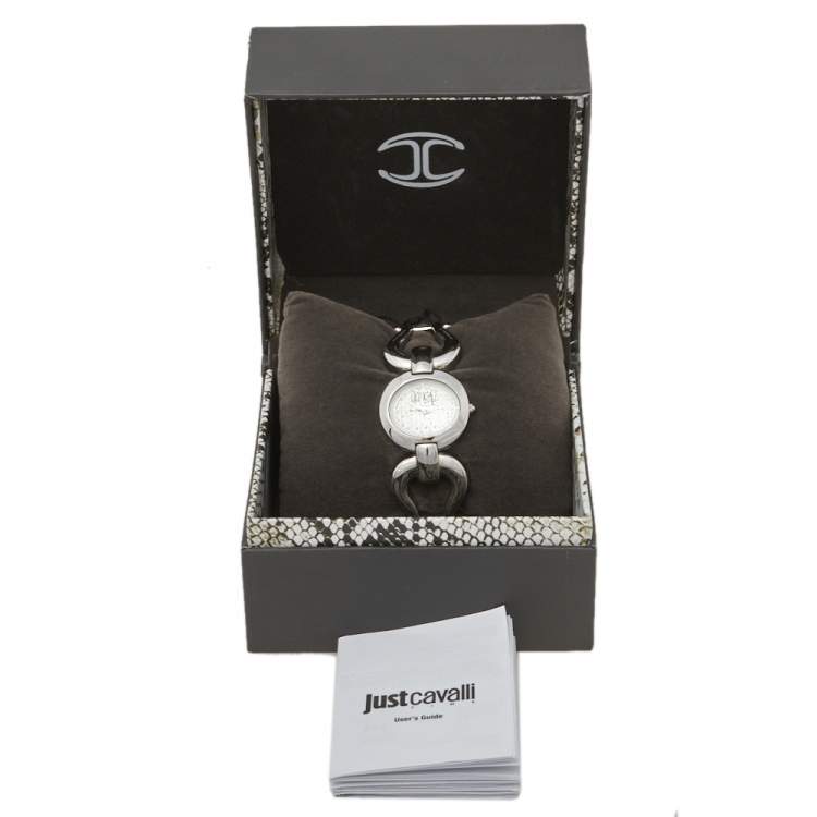 Pre Owned Just Cavalli Silver Stainless Steel R7253109501 Quartz Women's Wristwatch 29 mm