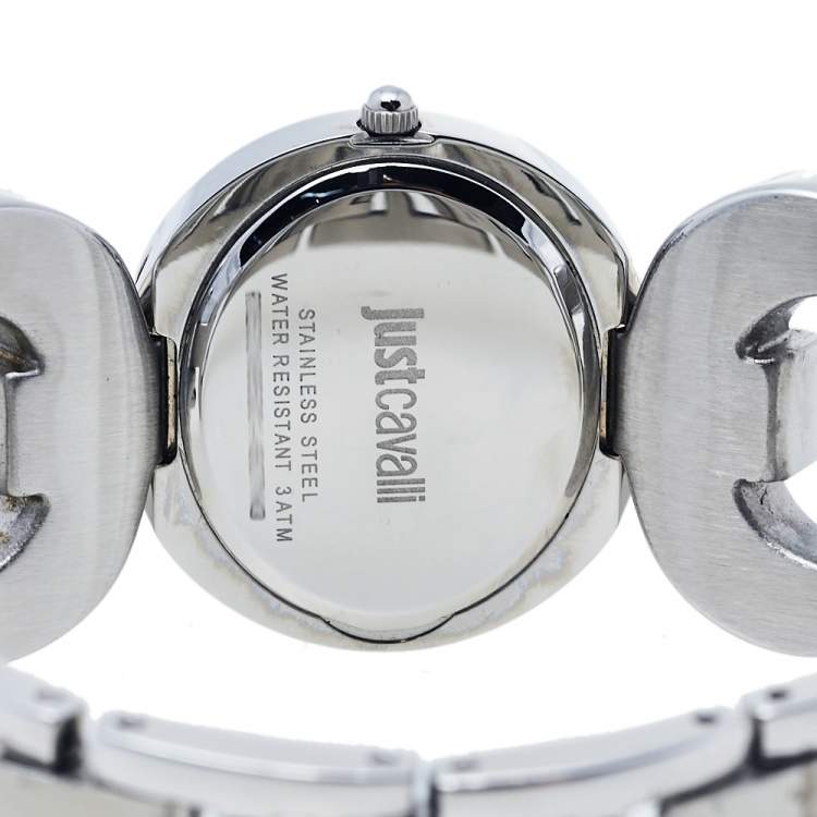 Pre Owned Just Cavalli Silver Stainless Steel R7253109501 Quartz Women's Wristwatch 29 mm