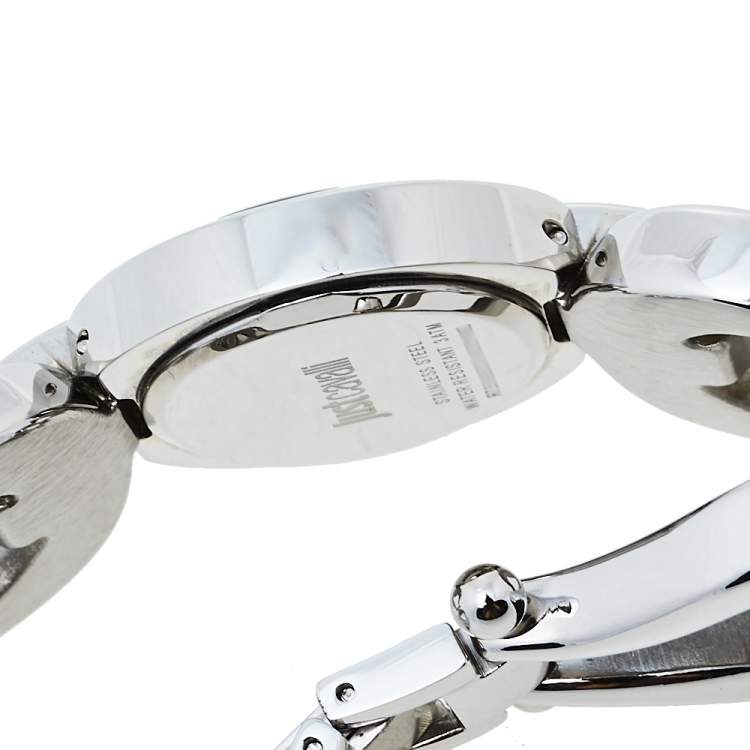 Pre Owned Just Cavalli Silver Stainless Steel R7253109501 Quartz Women's Wristwatch 29 mm