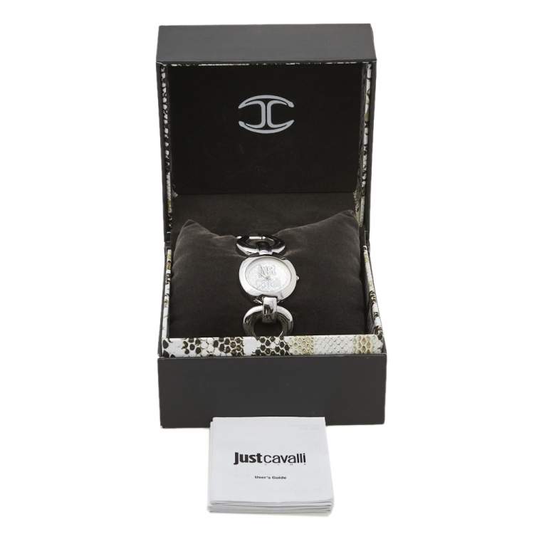 Pre Owned Just Cavalli Silver Stainless Steel R7235109501 Quartz Women's Wristwatch 29 mm