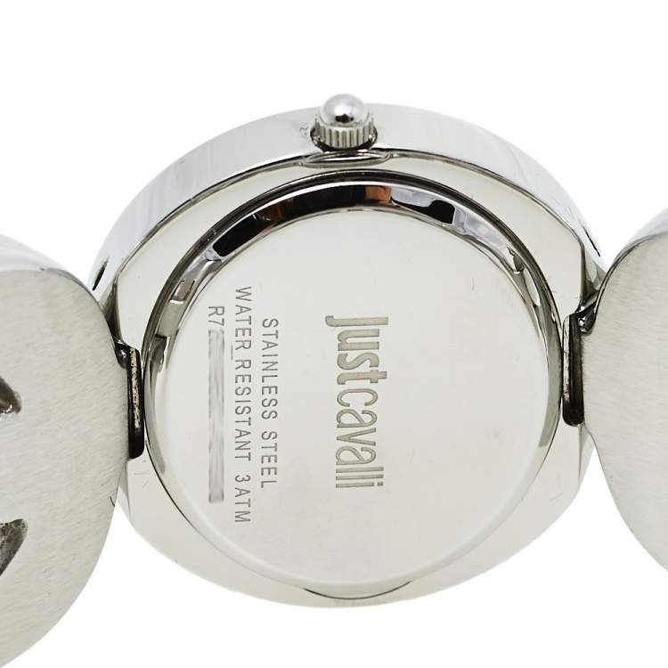 Pre Owned Just Cavalli Silver Stainless Steel R7235109501 Quartz Women's Wristwatch 29 mm