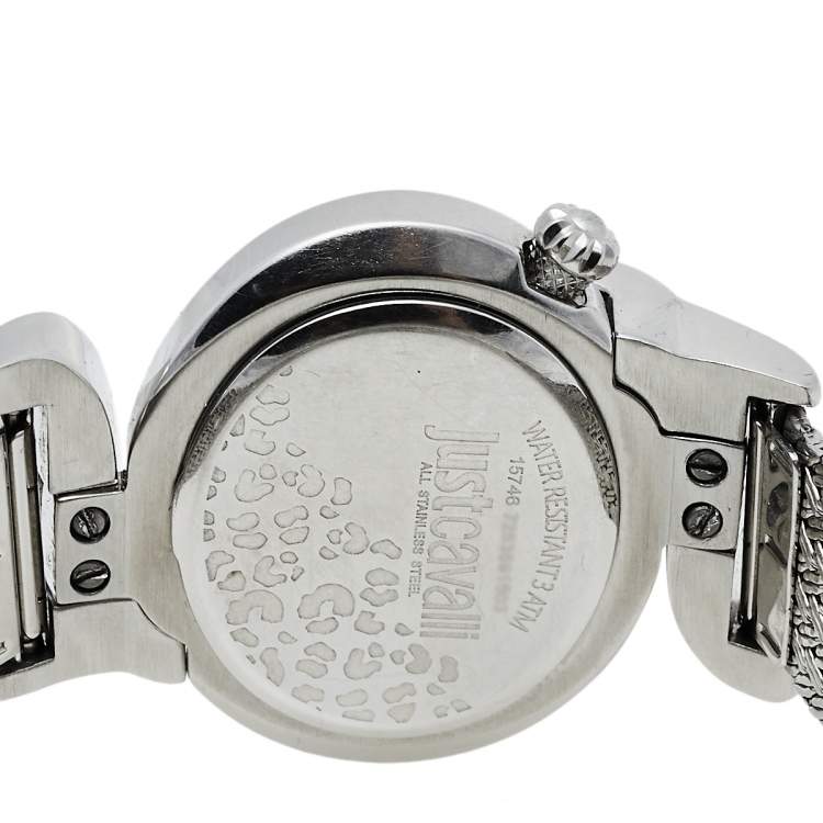 Pre Owned Just Cavalli Silver Stainless Steel Sin R7253591503 Women's Wristwatch 35 mm