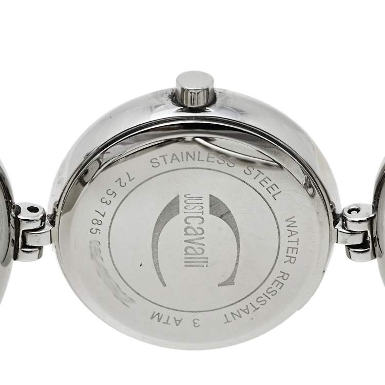 Pre Owned Just Cavalli Silver Stainless Steel Cina 7253785035 Women's Wristwatch 27 mm