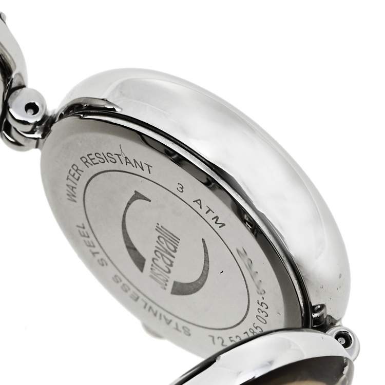 Pre Owned Just Cavalli Silver Stainless Steel Cina 7253785035 Women's Wristwatch 27 mm