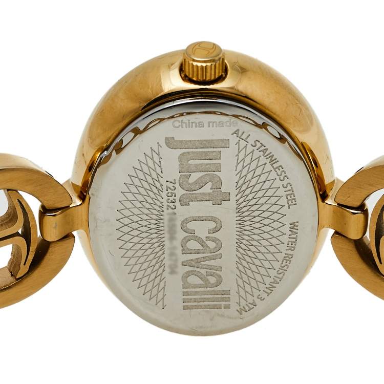 Pre Owned Just Cavalli Gold Tone Stainless Steel JC7253214504 Women's Wristwatch 32 mm