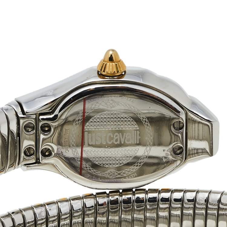 Pre Owned Just Cavalli Two-Tone Stainless Steel Snake JC1L115M0045 Women's Wristwatch 22 mm