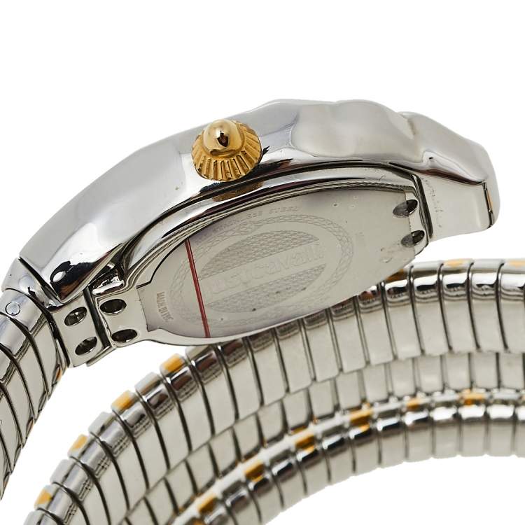 Pre Owned Just Cavalli Two-Tone Stainless Steel Snake JC1L115M0045 Women's Wristwatch 22 mm