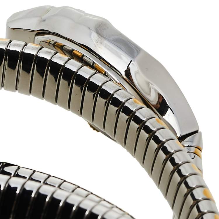 Pre Owned Just Cavalli Two-Tone Stainless Steel Snake JC1L115M0045 Women's Wristwatch 22 mm