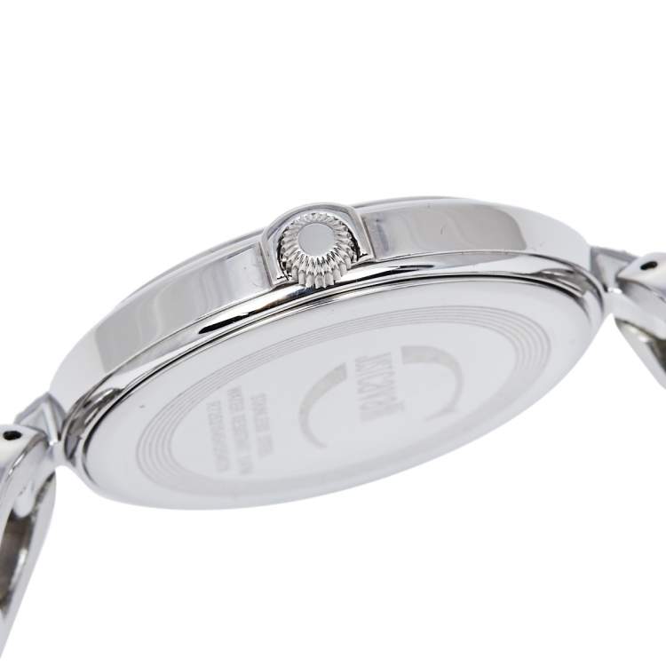 Pre Owned Just Cavalli Silver Stainless Steel Midnight R725315454 Women's Wristwatch 41 mm
