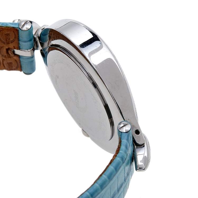 Pre Owned Just Cavalli Stainless Steel Leather 7251425535 Women's Wristwatch 32 mm