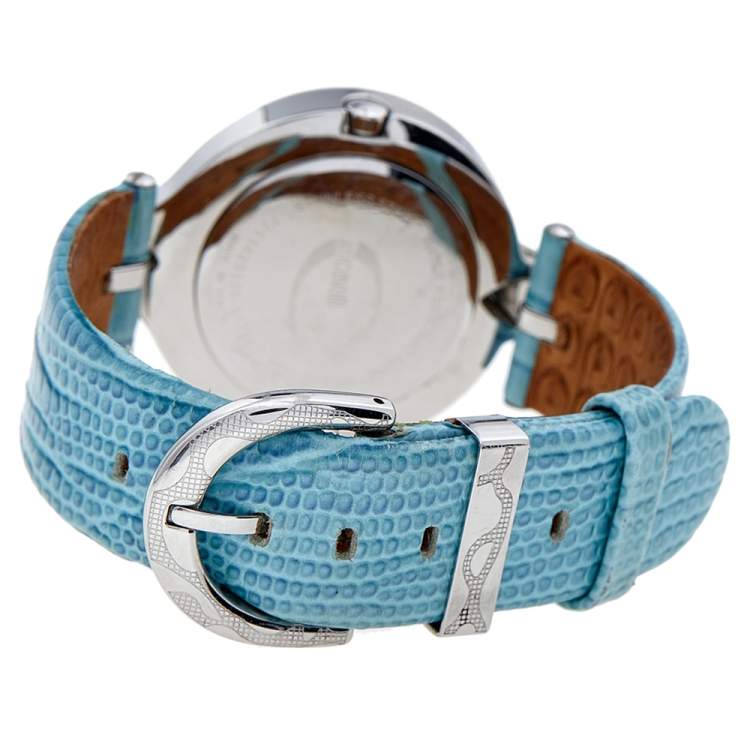 Pre Owned Just Cavalli Stainless Steel Leather 7251425535 Women's Wristwatch 32 mm