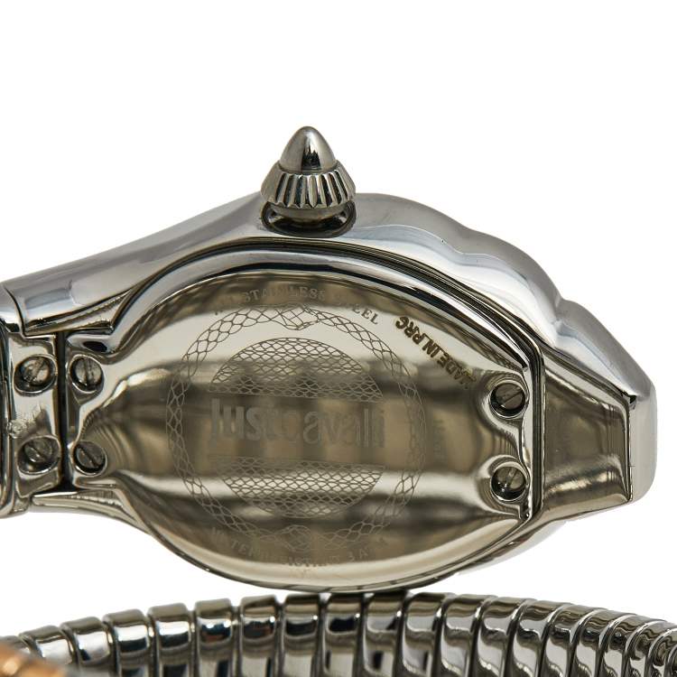 Pre Owned Just Cavalli Silver Two Tone Stainless Steel Jc1L168M0085 Women's Wristwatch 22 mm