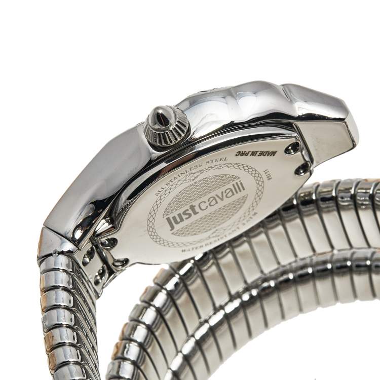 Pre Owned Just Cavalli Silver Two Tone Stainless Steel Jc1L168M0085 Women's Wristwatch 22 mm