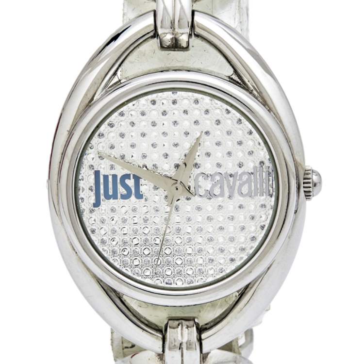 Pre Owned Just Cavalli Silver Stainless Steel Drop R7253182502 Women's Wristwatch 32 mm