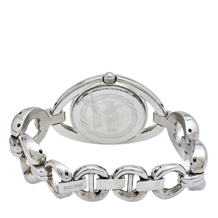 Pre Owned Just Cavalli Silver Stainless Steel Drop R7253182502 Women's Wristwatch 32 mm