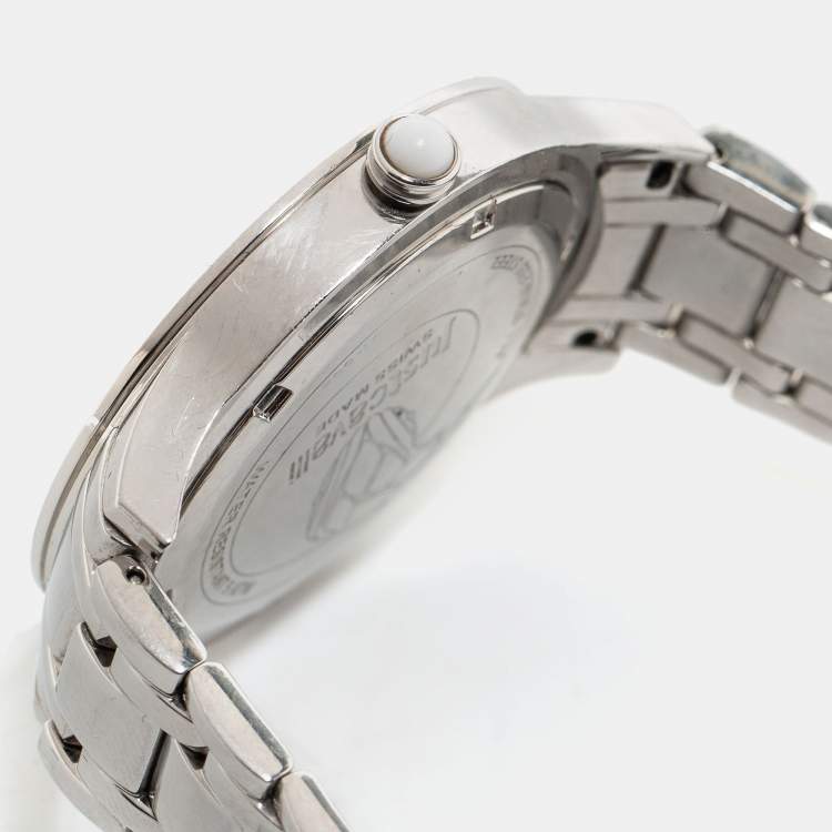 Pre Owned Just Cavalli Silver Stainless Steel Luminal R7253597501 Women's Wristwatch 39 mm