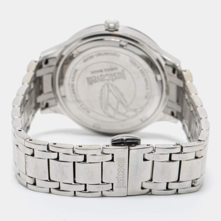 Pre Owned Just Cavalli Silver Stainless Steel Luminal R7253597501 Women's Wristwatch 39 mm