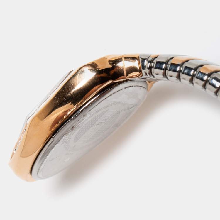 Pre Owned Just Cavalli Blue Two Tone Stainless Steel JC1L209M0085 Women's Wristwatch 22 mm