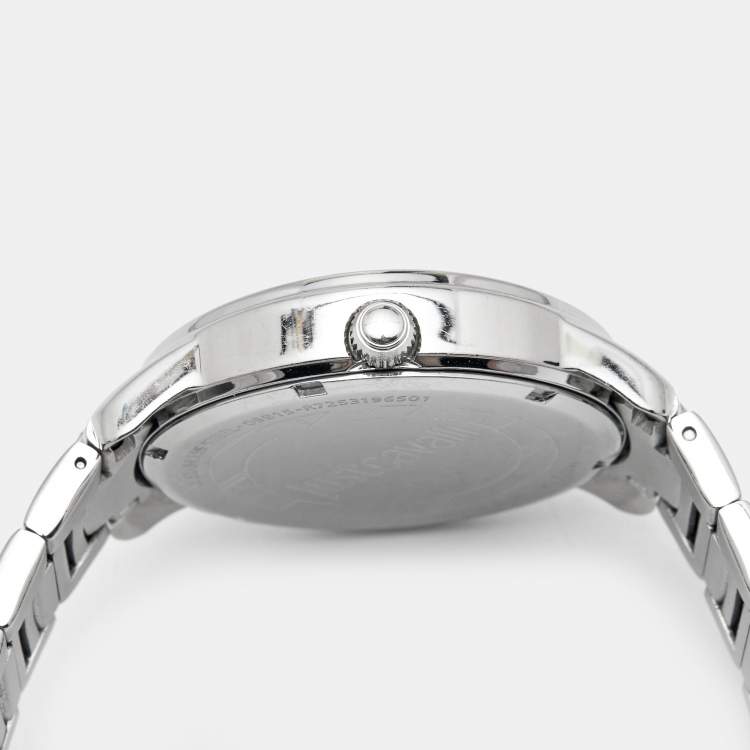 Pre Owned Just Cavalli Purple Silver Crystal Embellished Stainless Steel R7253196501 Women's Wristwatch 40 mm