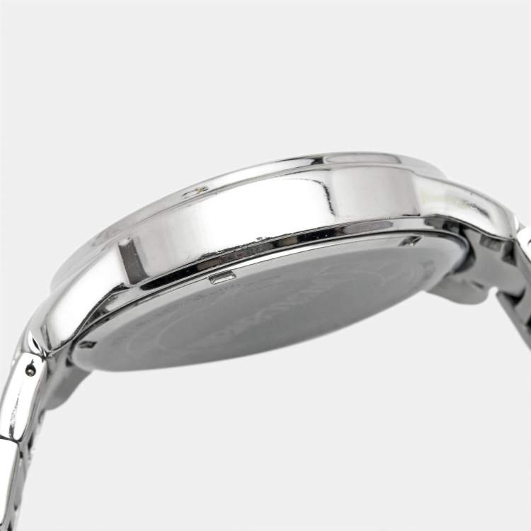 Pre Owned Just Cavalli Purple Silver Crystal Embellished Stainless Steel R7253196501 Women's Wristwatch 40 mm