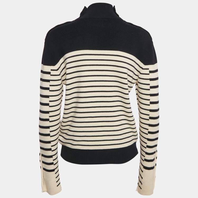 Pre Owned JW Anderson Navy Blue Striped Merino Wool Knit Sweater S