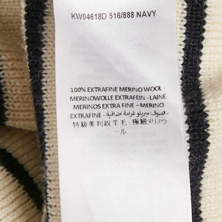 Pre Owned JW Anderson Navy Blue Striped Merino Wool Knit Sweater S