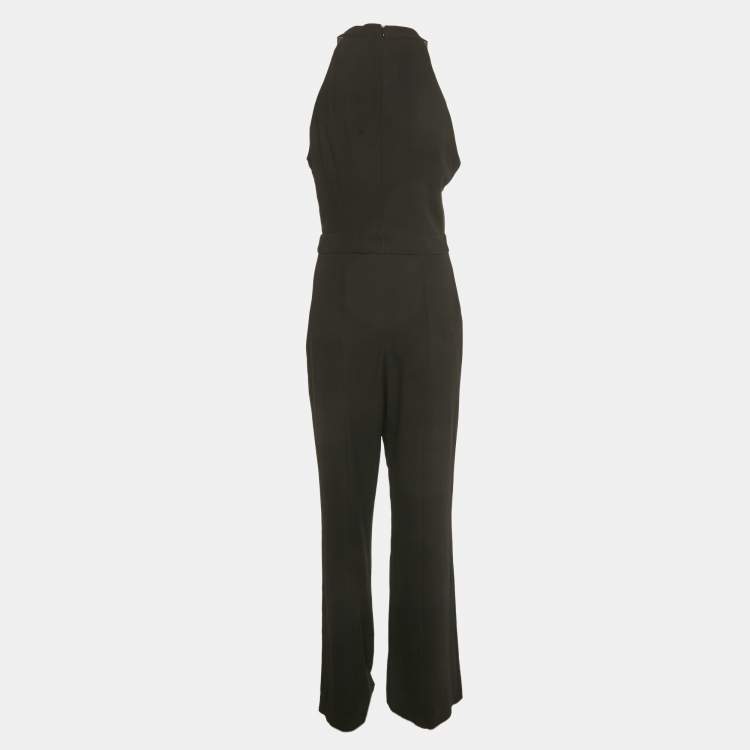 مملوكة مسبقًا Karl Lagerfeld Black Crepe Party Jumpsuit M
