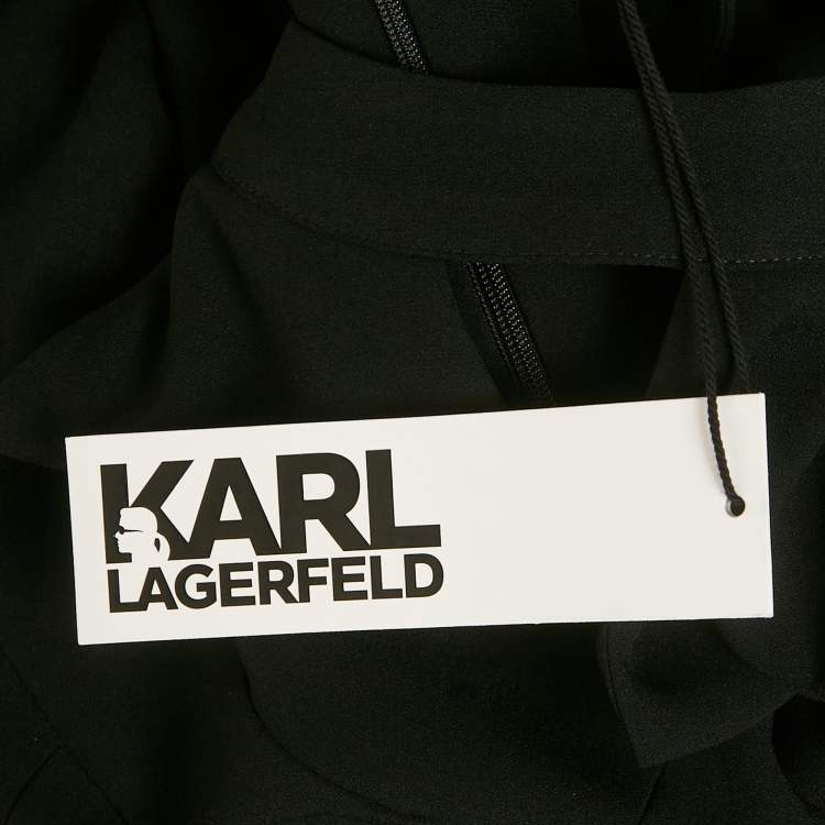 مملوكة مسبقًا Karl Lagerfeld Black Crepe Party Jumpsuit M