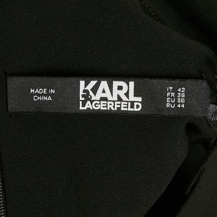 مملوكة مسبقًا Karl Lagerfeld Black Crepe Party Jumpsuit M