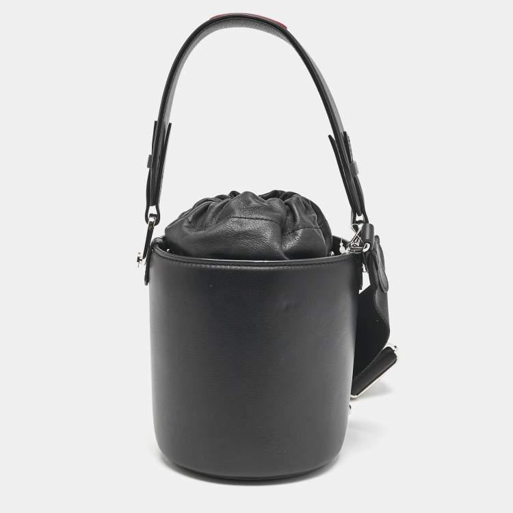 Pre Owned Karl Lagerfeld Black Leather K/Charms Bucket Bag