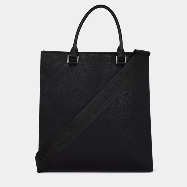 Pre Owned Karl Lagerfield K Style Black Leather Tote Bag