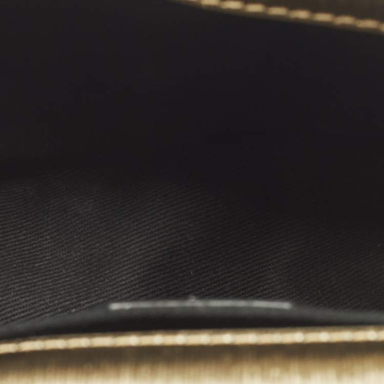 Pre Owned Karl Lagerfeld K/Signature Gold Leather Shoulder Bag