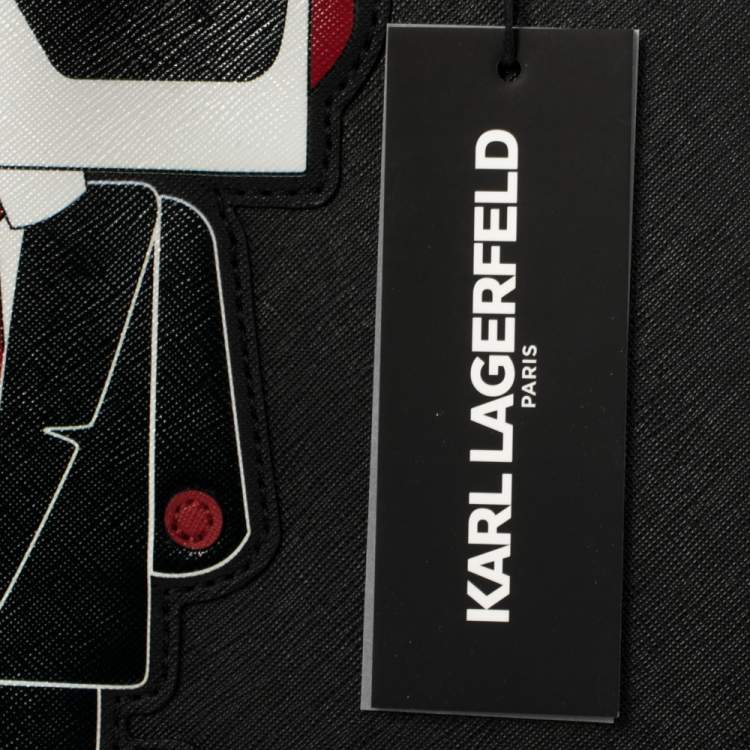 Pre Owned Karl Lagerfeld Black Leather Maybelle Tote
