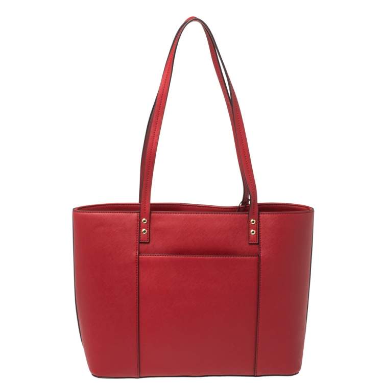 Pre Owned Karl Lagerfeld Red Leather Maybelle Cat Tote