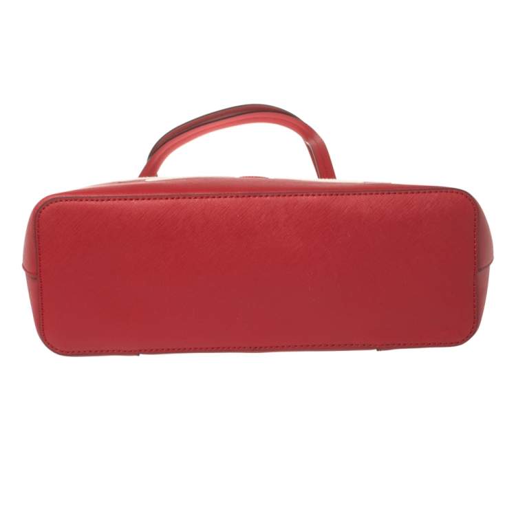Pre Owned Karl Lagerfeld Red Leather Maybelle Cat Tote