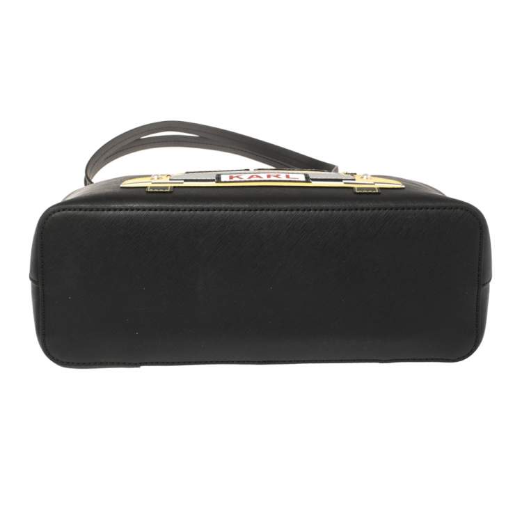 مملوكة مسبقًا Karl Lagerfeld Black Leather Maybelle Tote