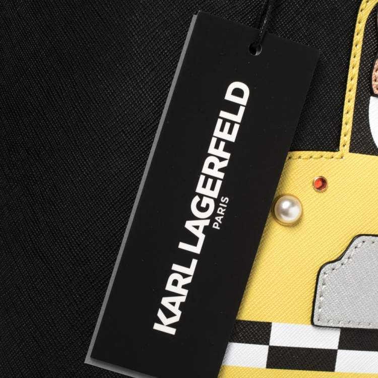 مملوكة مسبقًا Karl Lagerfeld Black Leather Maybelle Tote