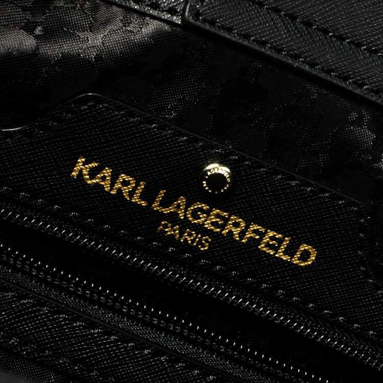 مملوكة مسبقًا Karl Lagerfeld Black Leather Maybelle Tote