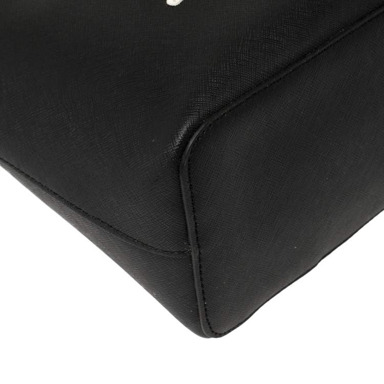 Pre Owned Karl Lagerfeld Black Leather Maybelle Cat Tote