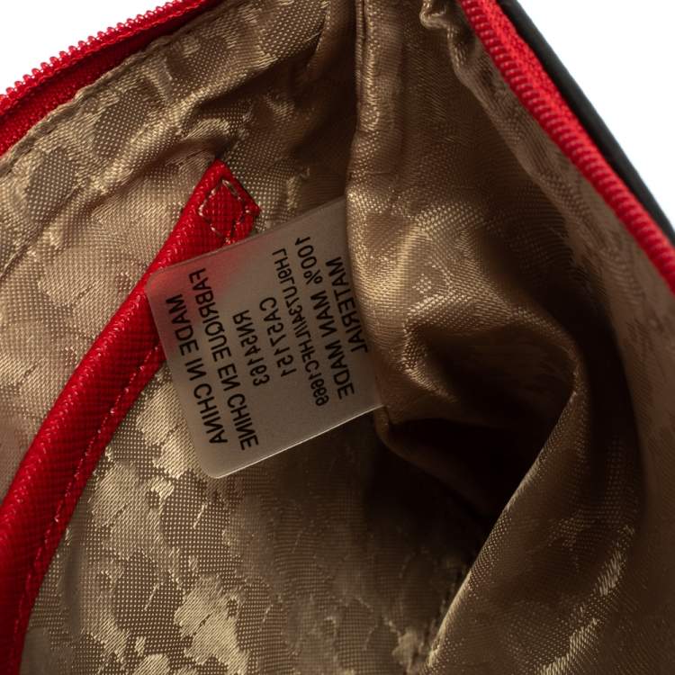 Pre Owned Karl Lagerfeld Red Leather Choupette Wristlet Clutch