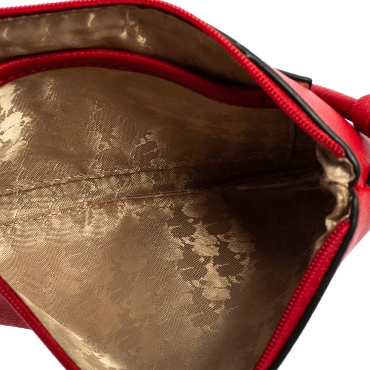 Pre Owned Karl Lagerfeld Red Leather Choupette Wristlet Clutch