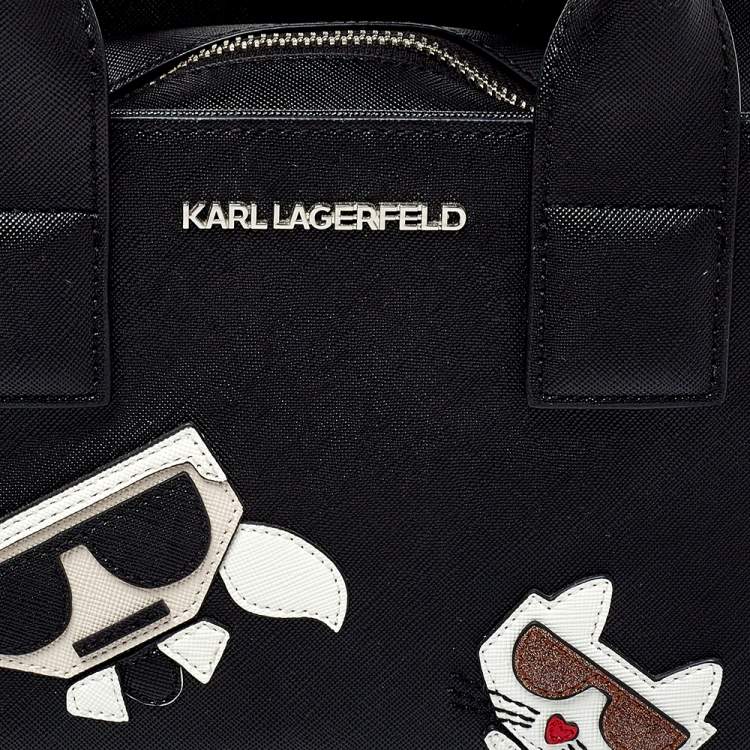 Pre Owned Karl Lagerfeld Black Faux Leather K/Klassik Satchel