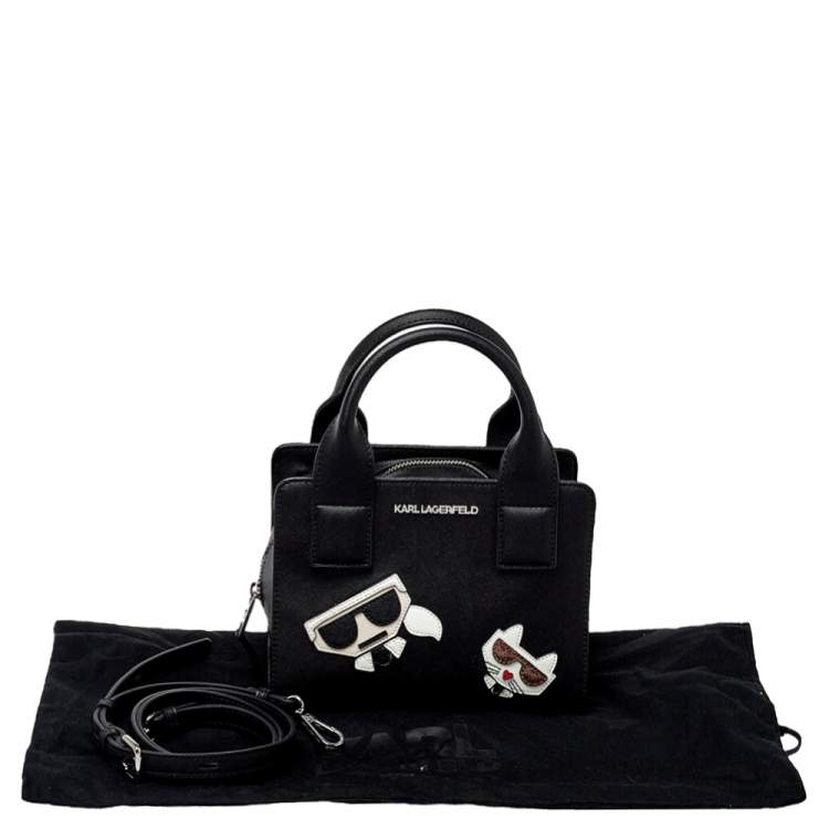 Pre Owned Karl Lagerfeld Black Faux Leather K/Klassik Satchel