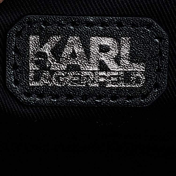 Pre Owned Karl Lagerfeld Black Leather Medium K/Signature Shoulder Bag