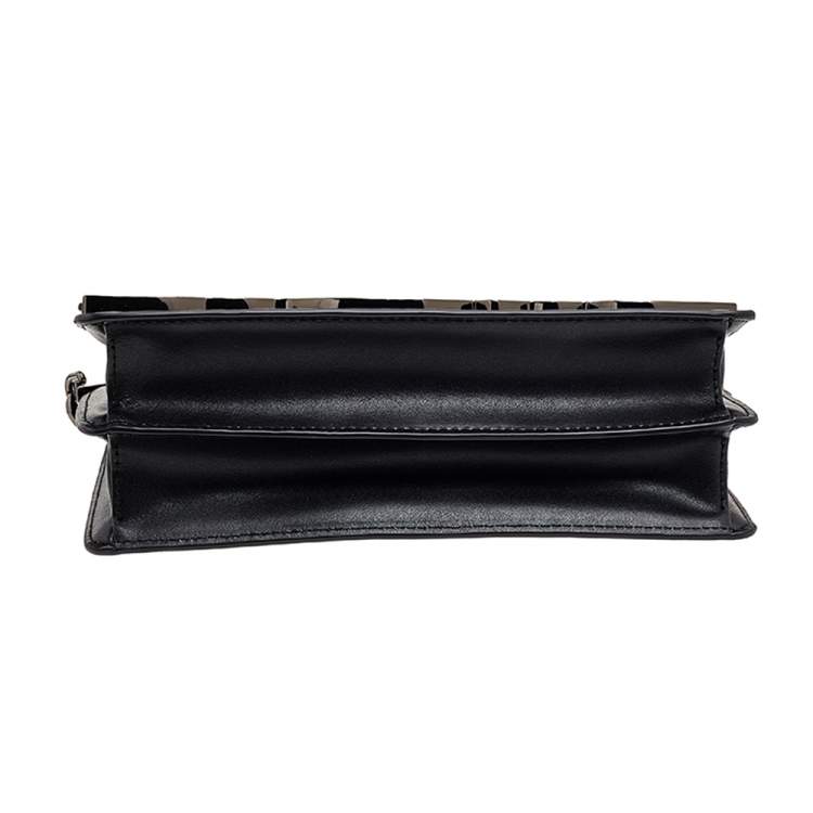 Pre Owned Karl Lagerfeld Black Leather Medium K/Signature Shoulder Bag
